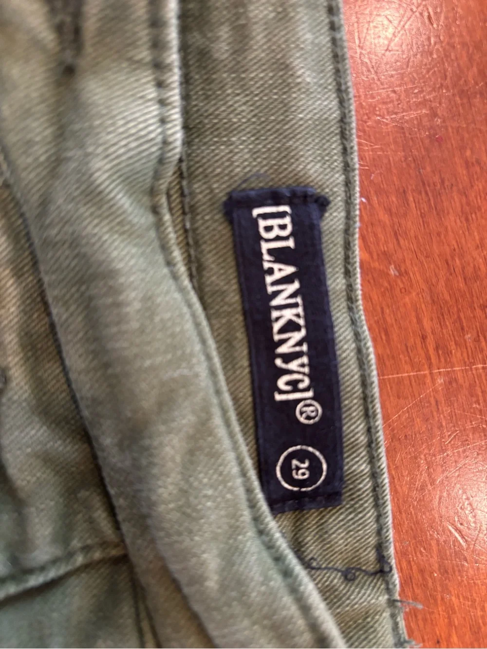 Blank NYC The Delancey Wide Leg Button Fly Pants Going Green Size 29